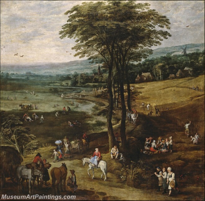 Brueghel el Viejo Jan Momper Joos de II La vida en el campo Painting