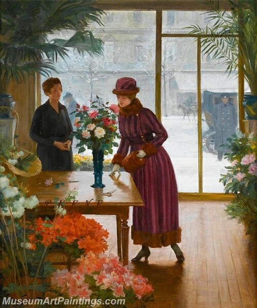 Buying Flowers Painting