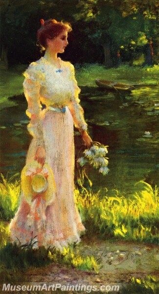 By the Lily Pond Painting