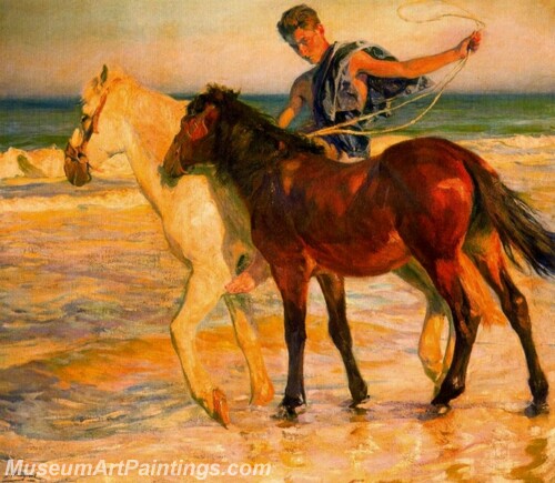 Caballos en la playa Painting