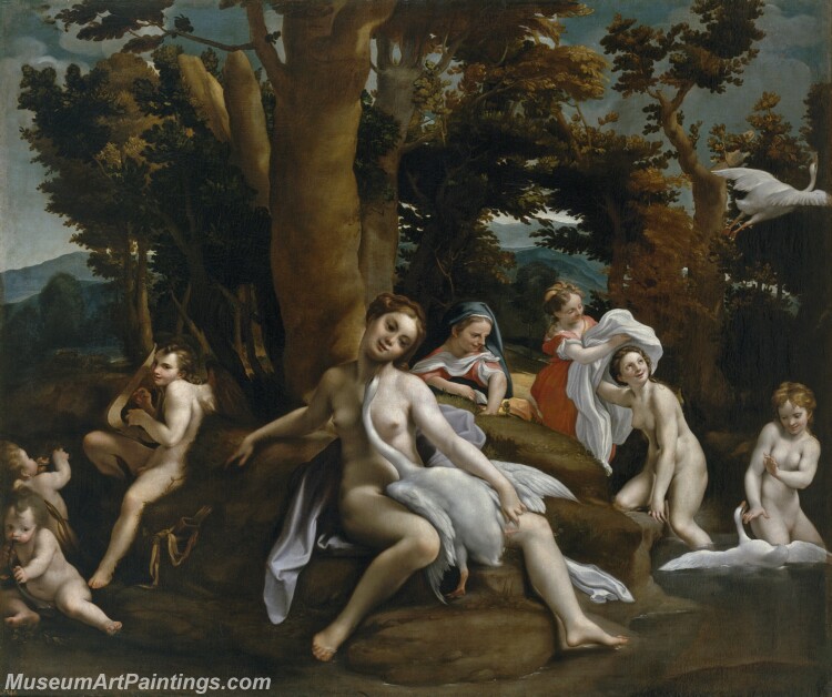 Cajes Eugenio La fabula de Leda Painting