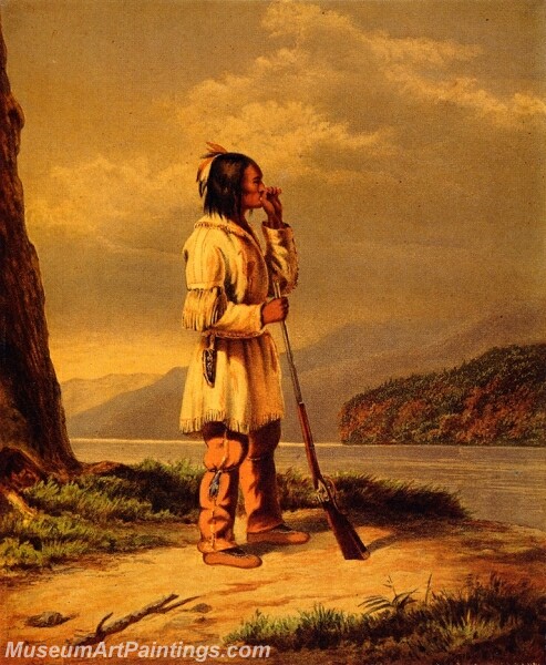 Calling Moose Huron Indian Painting