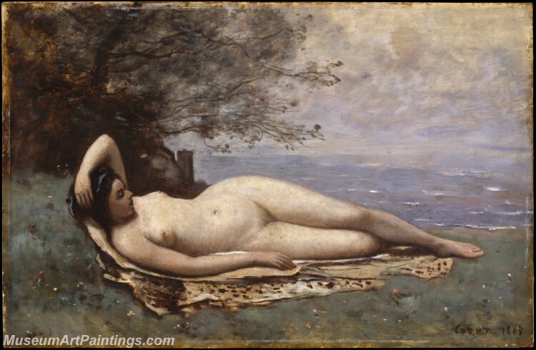 Camille Corot Bacchante by the Sea Painting