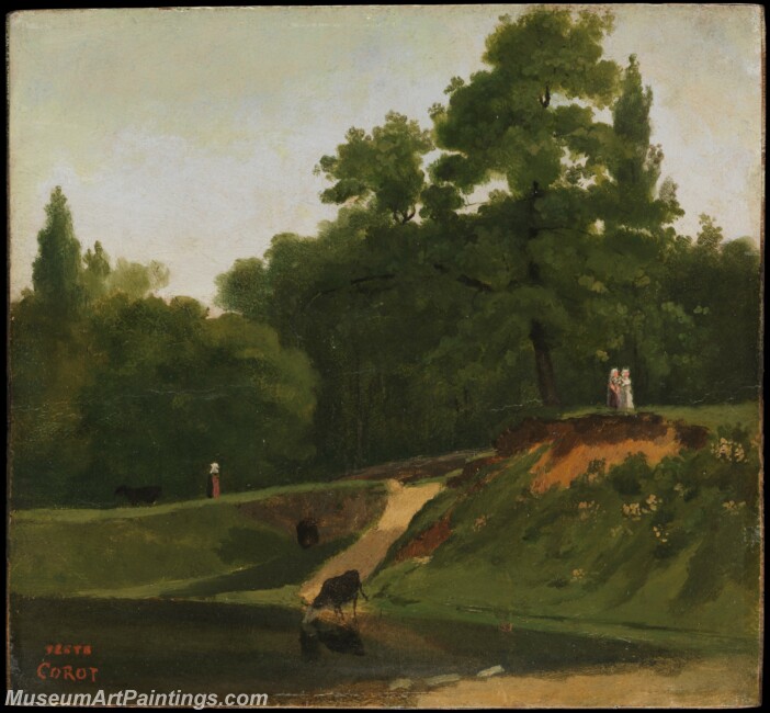 Camille Corot Banks of the Stream Painting