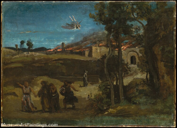 Camille Corot Study for The Destruction of Sodom Painting