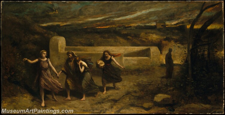 Camille Corot The Burning of Sodom Painting