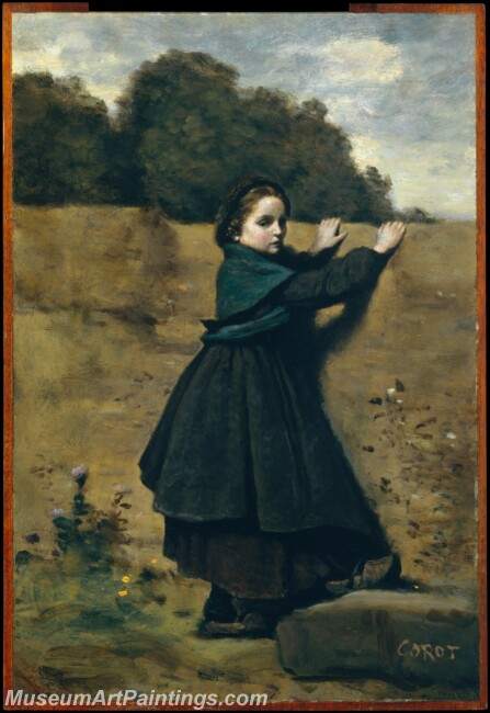 Camille Corot The Curious Little Girl Painting