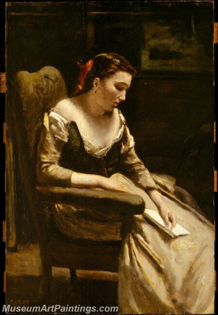 Camille Corot The Letter Painting