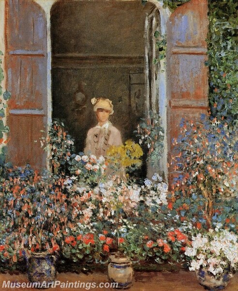 Camille Monet at the Window Argenteuile Painting