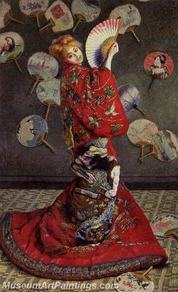 Camille Monet in Japanese Costume Painting