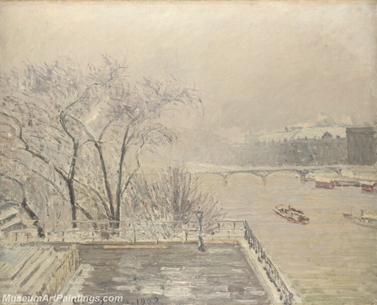 Camille Pissarro The Louvre under Snow Painting