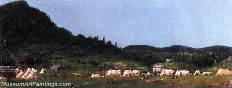 Camp Scene at Grand Portage Painting