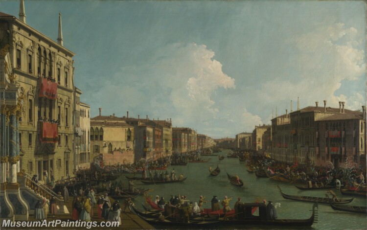 Canaletto Venice A Regatta on the Grand Canal Painting