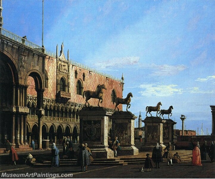 Capriccio With the Four Horses From the Cathedral of San Marco Painting