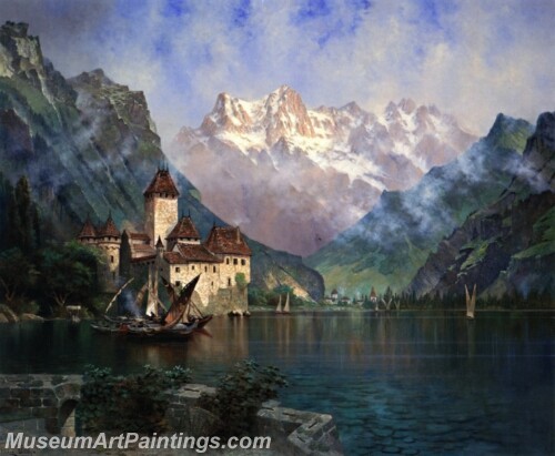 Castle of Chillon Lake Geneva Painting