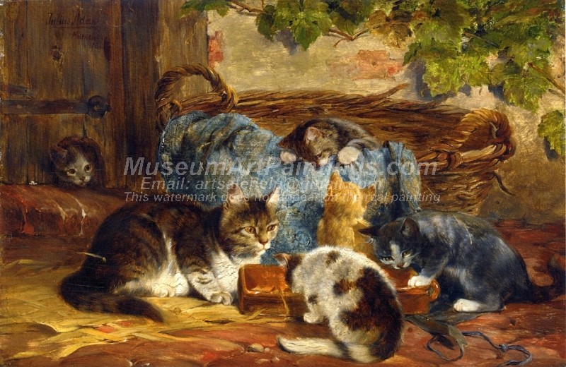 Cat Paintings The Kittens Supper
