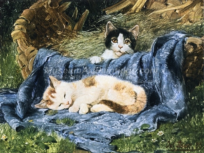 Cat Portaits Painting Two Kittens
