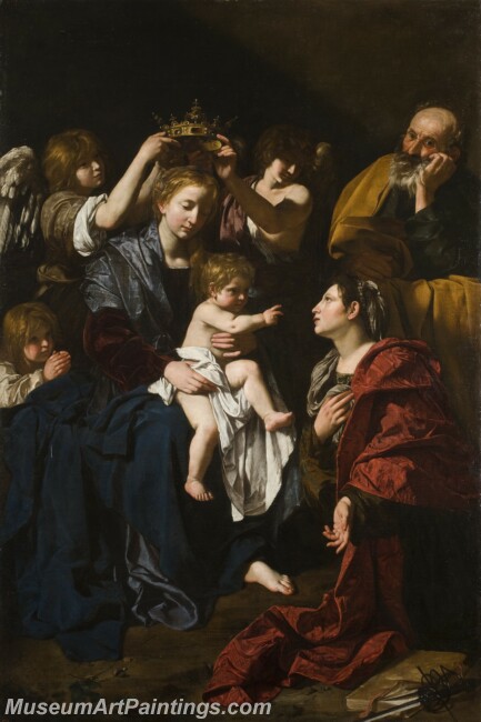 Cavarozzi Bartolomeo Sagrada Familia con Santa Catalina Painting