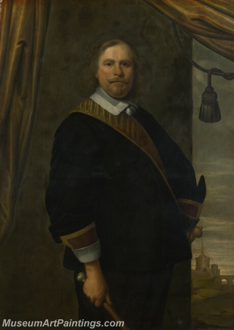 Cesar van Everdingen Portrait of a Dutch Commander Painting