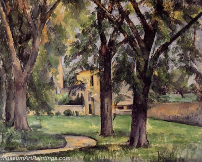 Chestnut Tree and Farm at Jas de Bouffan Painting