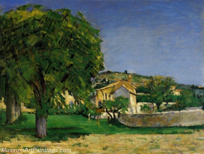 Chestnut Trees and Farmstead of Jas de Bouffan Painting