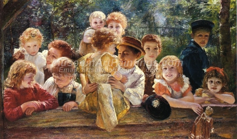 Children Oil Paintings Happy Children