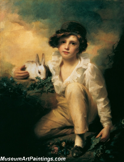 Children Painting Boy and Rabbit