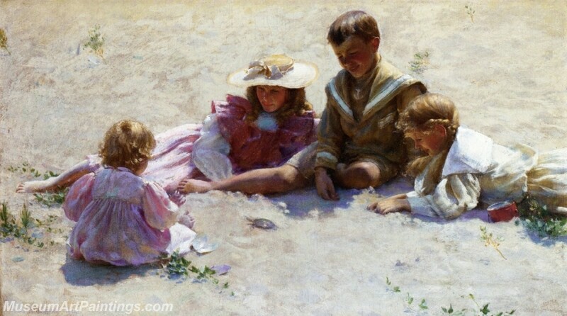 Children by the Seashore Painting