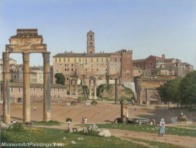 Christoffer Wilhelm Eckersberg View of the Forum in Rome Painting