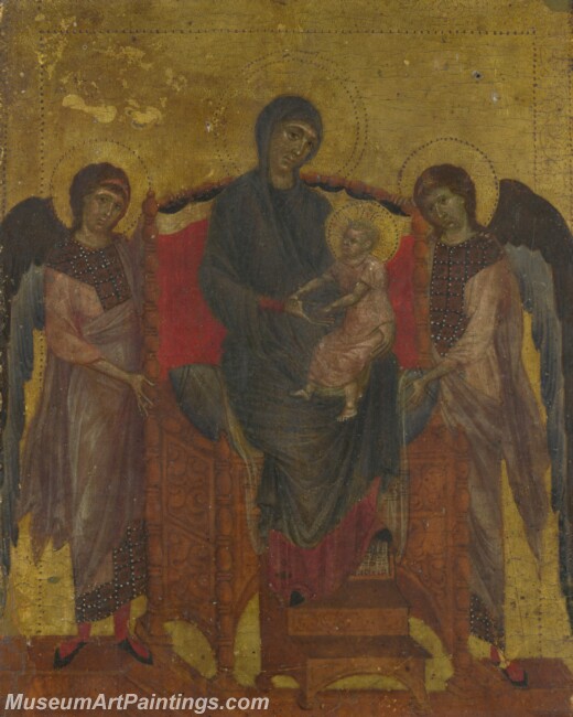 Cimabue The Virgin and Child Enthroned with Two Angels Painting