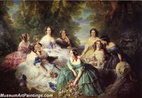 Classical Paintings Empress Eugenie Surrounded by her Ladies in Waiting