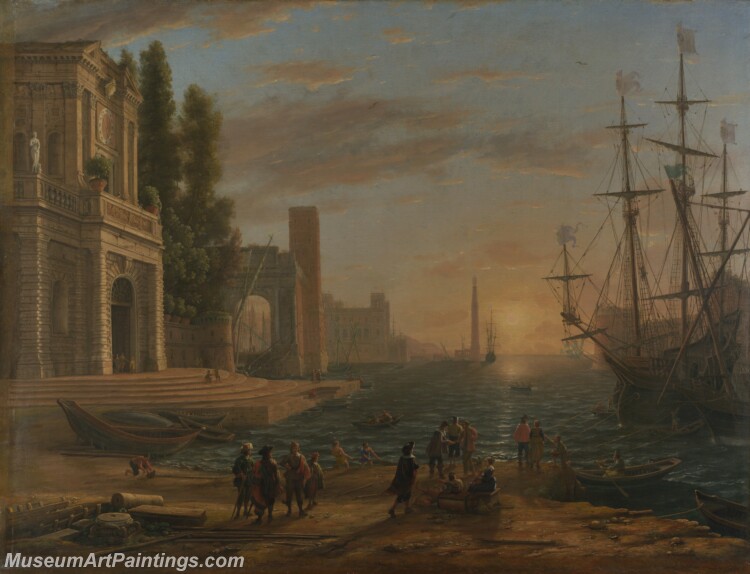 Claude A Seaport Painting