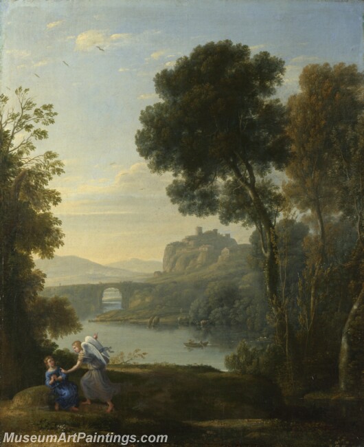 Claude Landscape with Hagar and Angel Painting