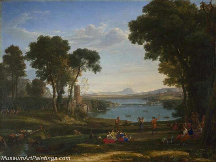 Claude Landscape with Marriage of Isaac and Rebecca Painting