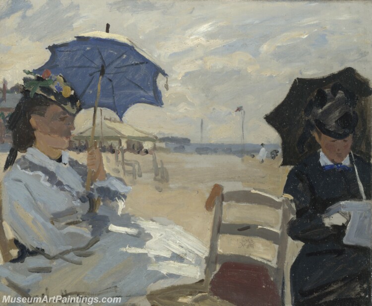 Claude Monet The Beach at Trouville Painting