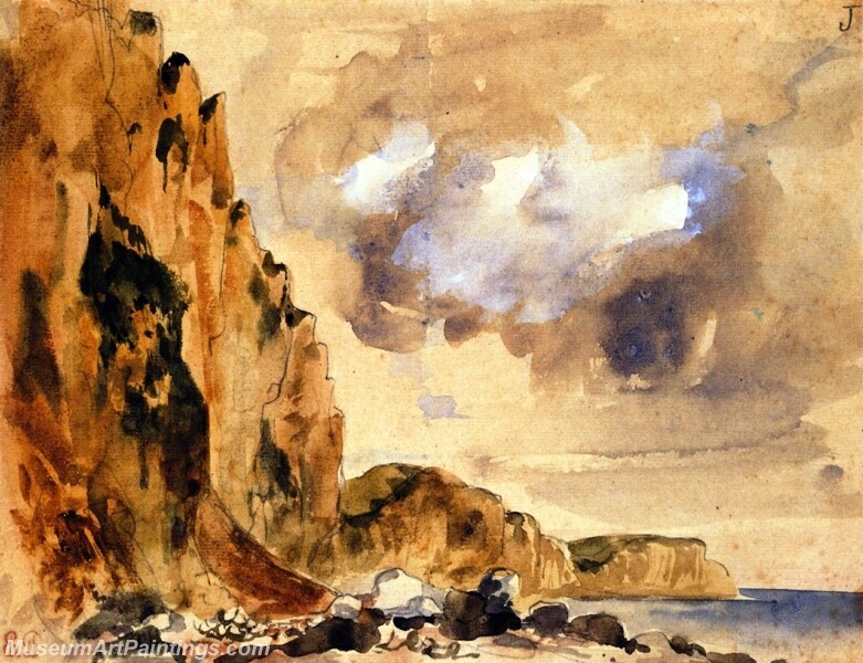 Cliffs in Normandy Painting