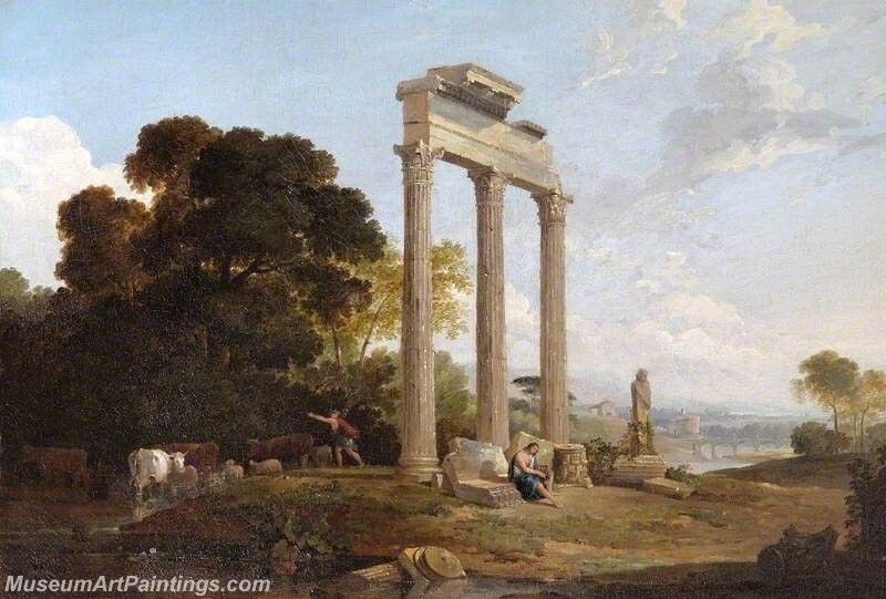 Columns in an Italianate Landscape Painting