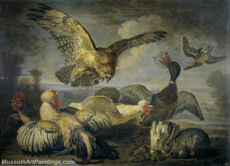 Coninck David de Un milano y varias aves Painting