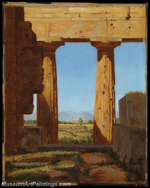 Constantin Hansen Columns of the Temple of Neptune at Paestum Painting