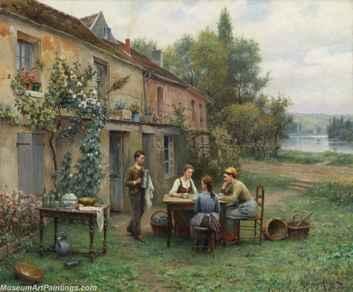 Countryside Paintings Coffee in the Garden