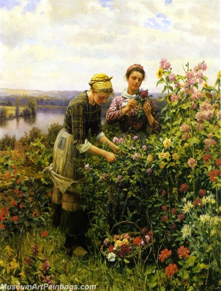 Countryside Paintings Flower Girls