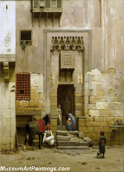 Courtyard of a house in Cairo Painting