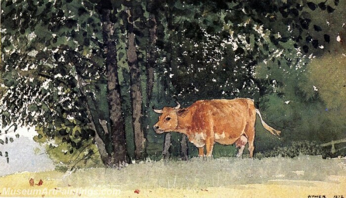 Cow in Pasture Painting