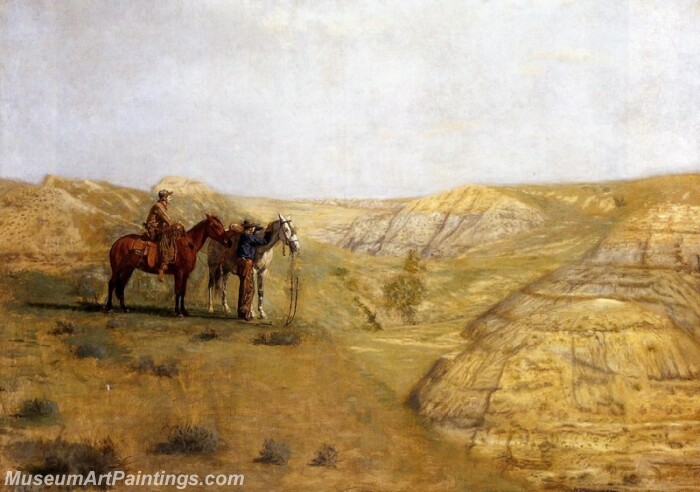 Cowboys in the Badlands Painting