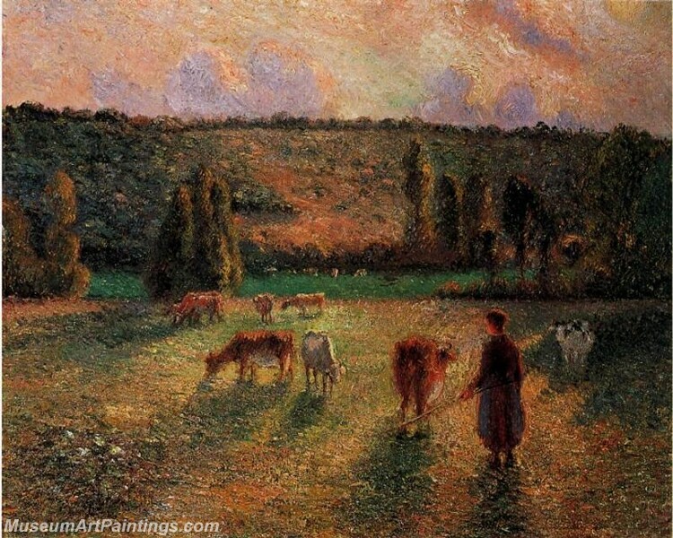 Cowherd at Eragny Painting