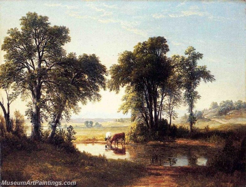 Cows in a New Hampshire Landscape Painting