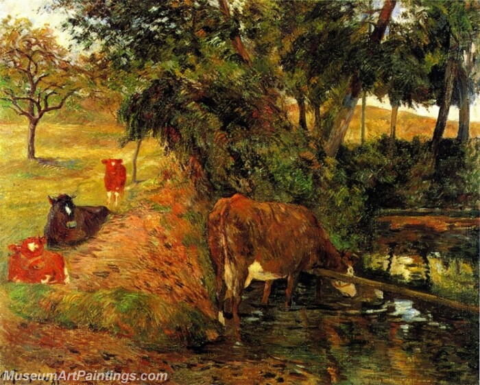 Cows near Dieppe Painting