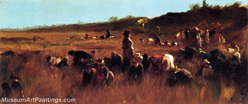 Cranberry Pickers Nantucket Painting