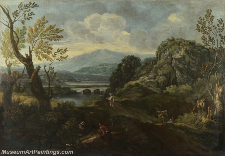 Crescenzio Onofri Landscape with Figures Painting