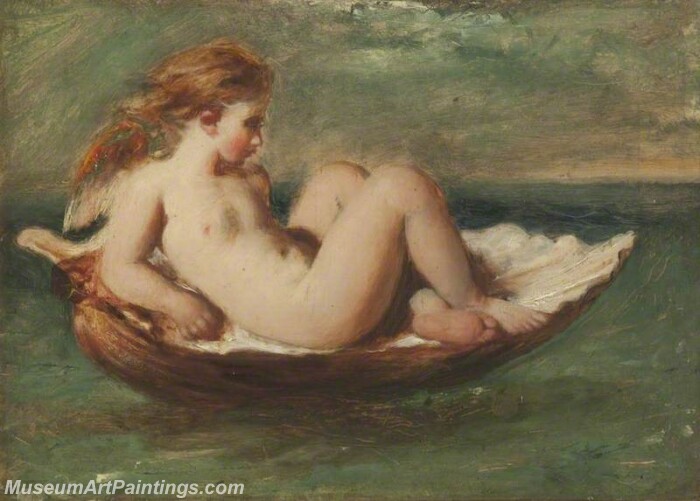 Cupid in a Shell Painting